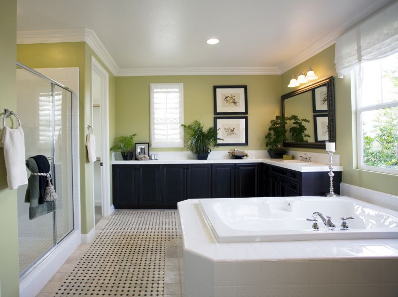 Spacious Master Bathroom with Custom Cabinets